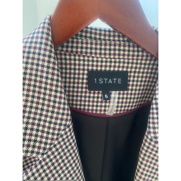 NWT 1.STATE Polished Nomad Warm Plum Blazer Size 6 - Picture 4 of 8